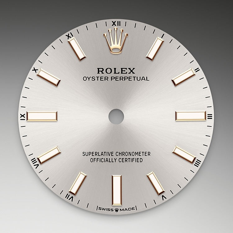 Silver Dial on Rolex Oyster Perpetual 34 in Oystersteel - M124200-0001 at Fink's Jewelers