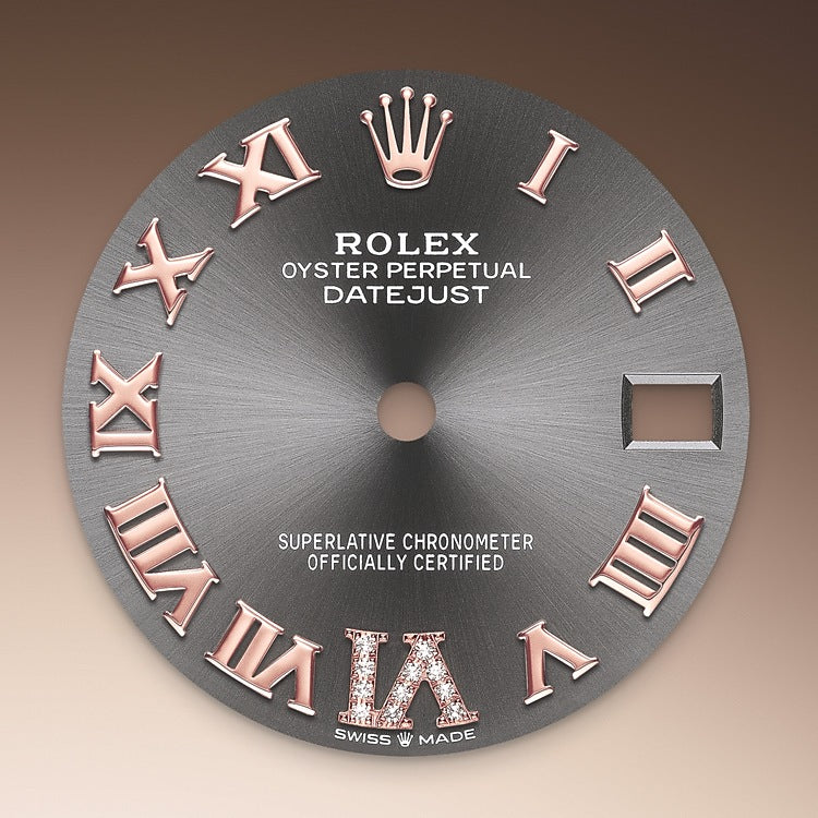 Slate Dial on Rolex Datejust 31 in Oystersteel, Everose Gold, and Diamonds - M278341RBR-0029 at Fink's Jewelers