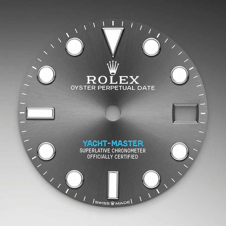 Slate Dial on Rolex Yacht-Master 37 in Oystersteel and Platinum - M268622-0002 at Fink's Jewelers