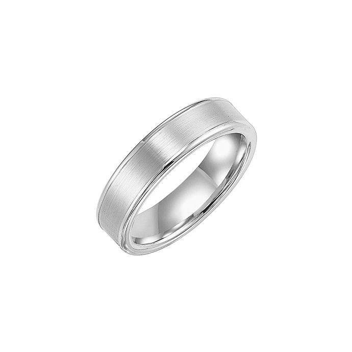 Triton Men's 6mm Comfort Fit Flat Satin Wedding Band