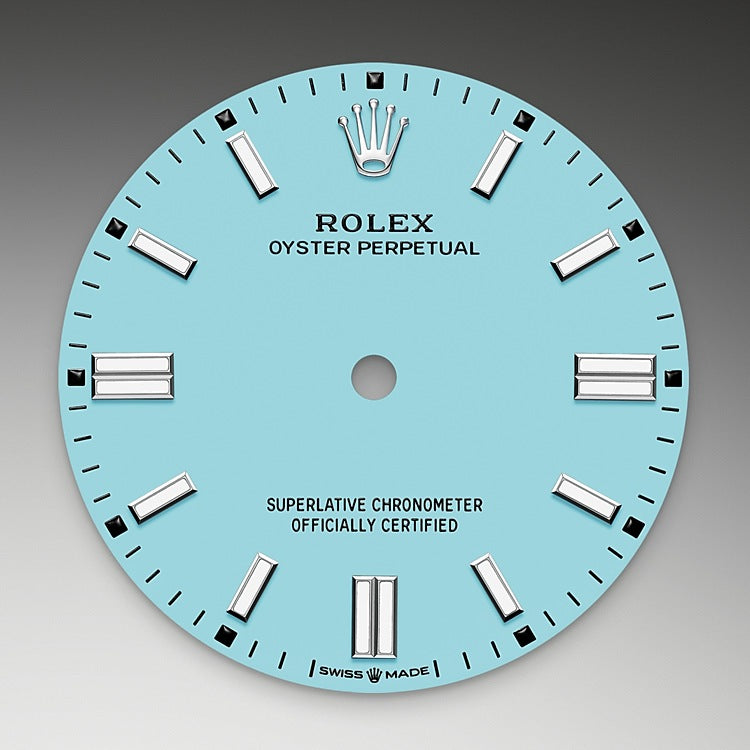 Turquoise Blue Dial on Rolex Oyster Perpetual 36 in Oystersteel - M126000-0006 at Fink's Jewelers
