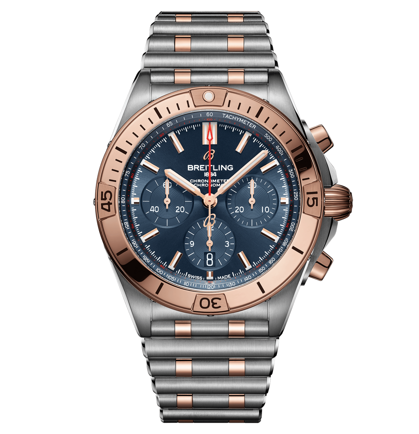 Breitling Chronomat B01 Chronograph 42 Steel & 18K Red Gold with Blue Dial