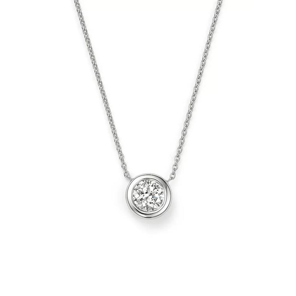 Roberto Coin Diamonds by the Inch 18K White Gold Diamond Bezel Pendant Necklace