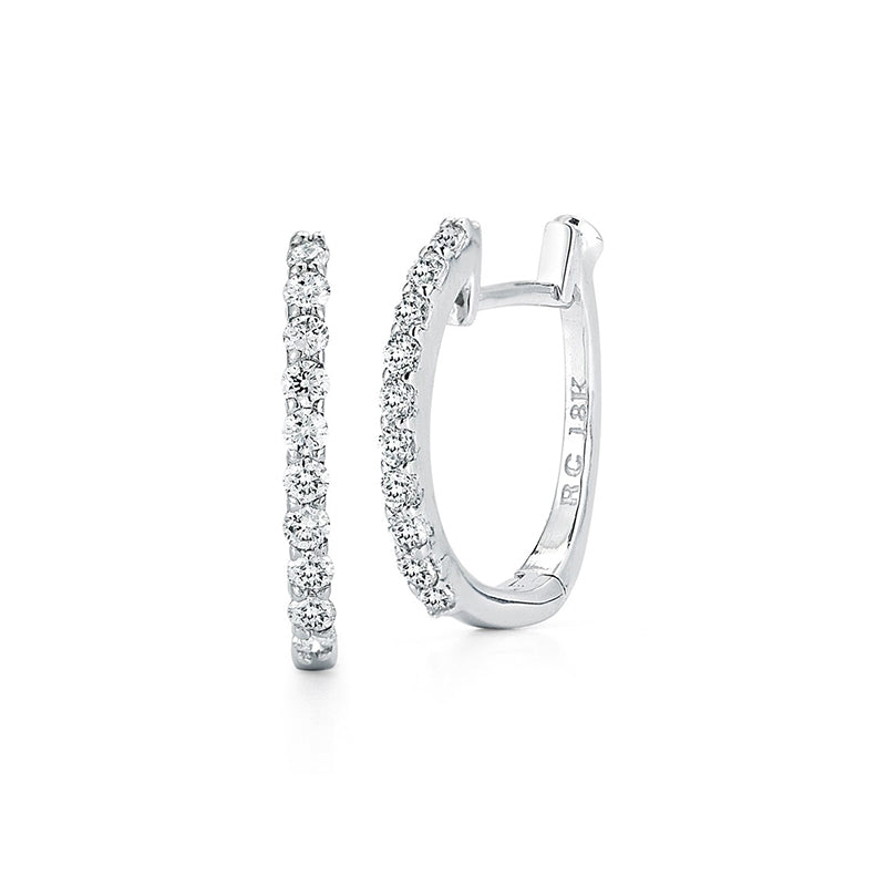 Roberto Coin Perfect Diamond Hoops 18K White Gold Baby Hoop Earrings