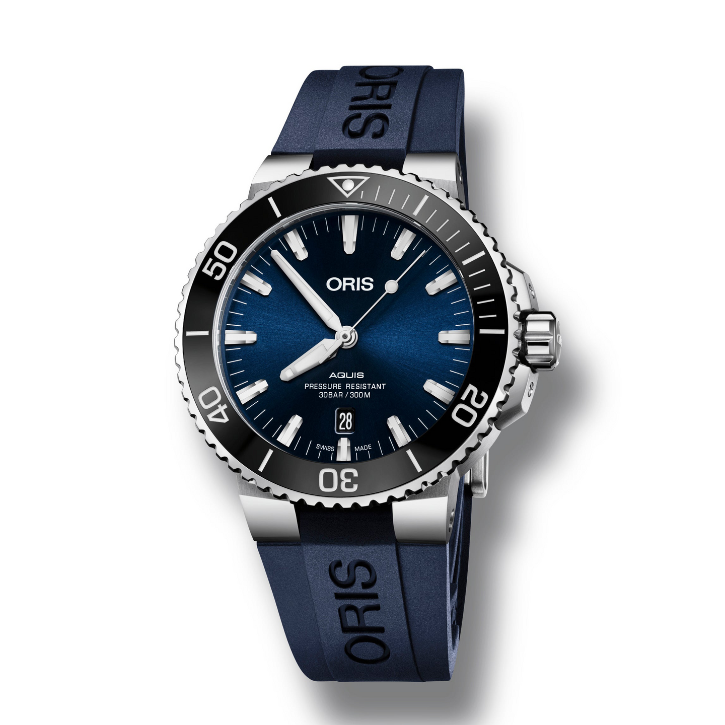 Oris Aquis Rubber Strap Men's Watch with Blue Dial