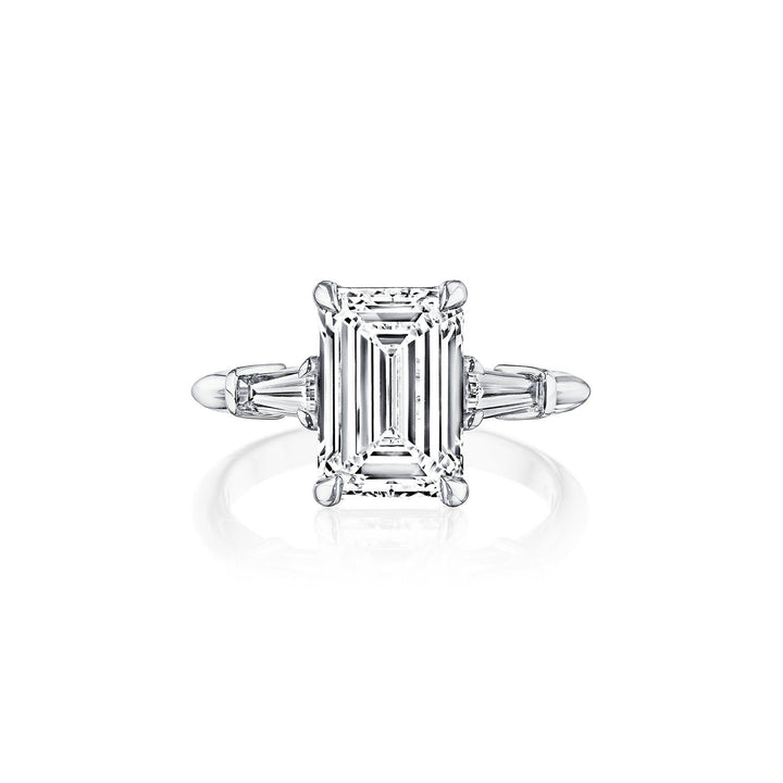 Emerald with Baguette Side Stone Ring Engagement Fink's