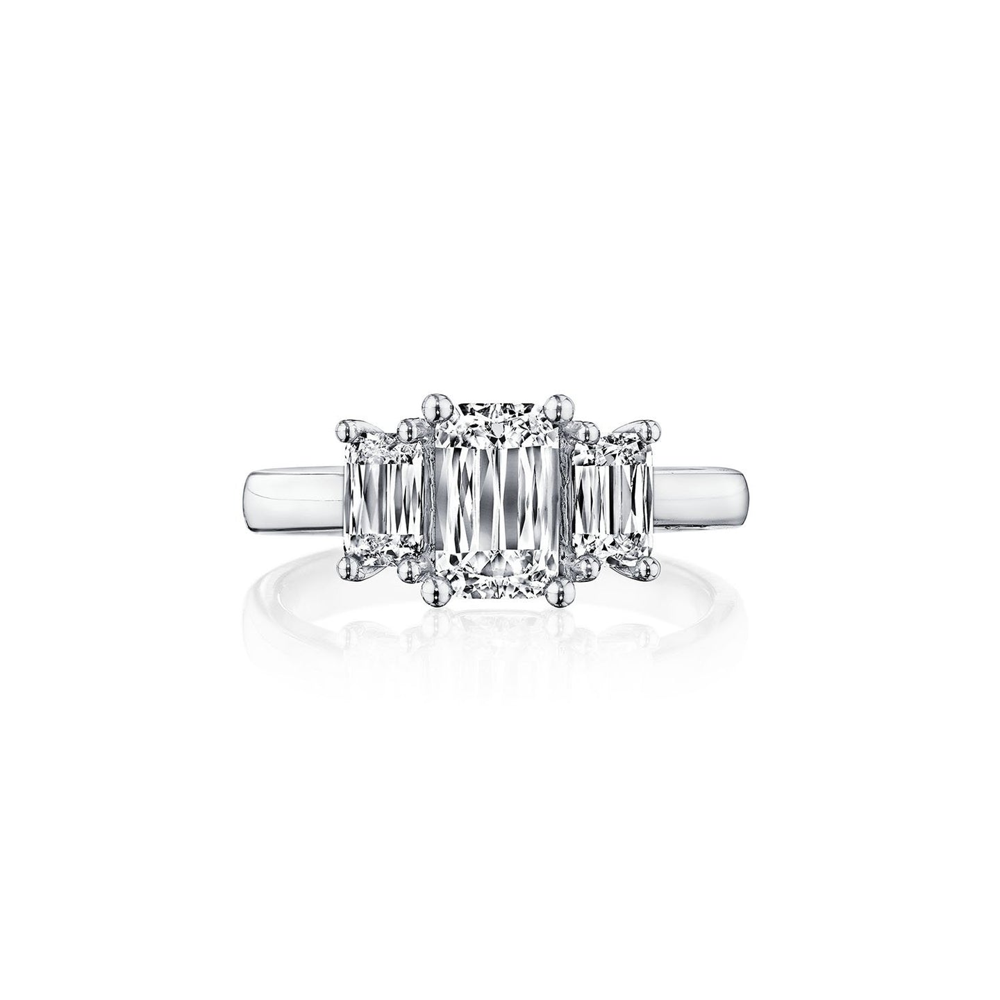 Fink's Exclusive Platinum ASHOKA® Three Stone Engagement Ring