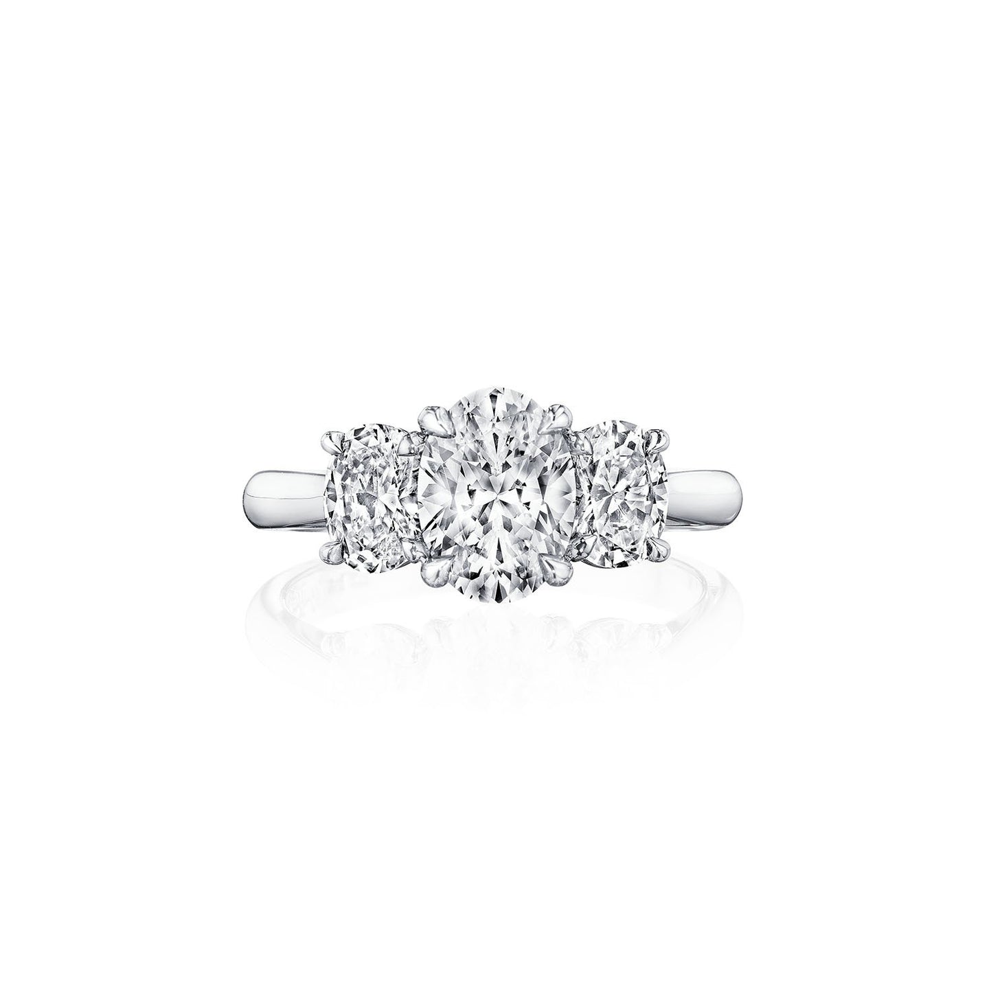 Fink's Exclusive Platinum Oval Three Stone Engagement Ring