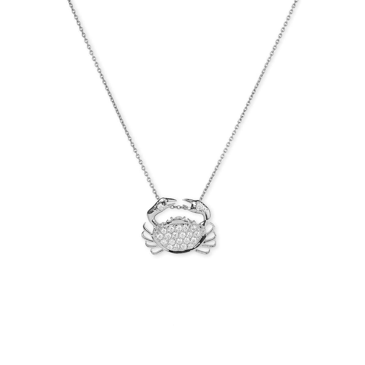 Roberto Coin Tiny Treasures 18K White Gold Diamond Crab Necklace