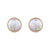 Sabel Collection 14K Rose Gold Bezel Set Opal and Diamond Stud Earrings