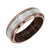 Triton Men&#39;s 7mm Espresso Tungsten Carbide Step Edge Wedding Band with Hammered Center