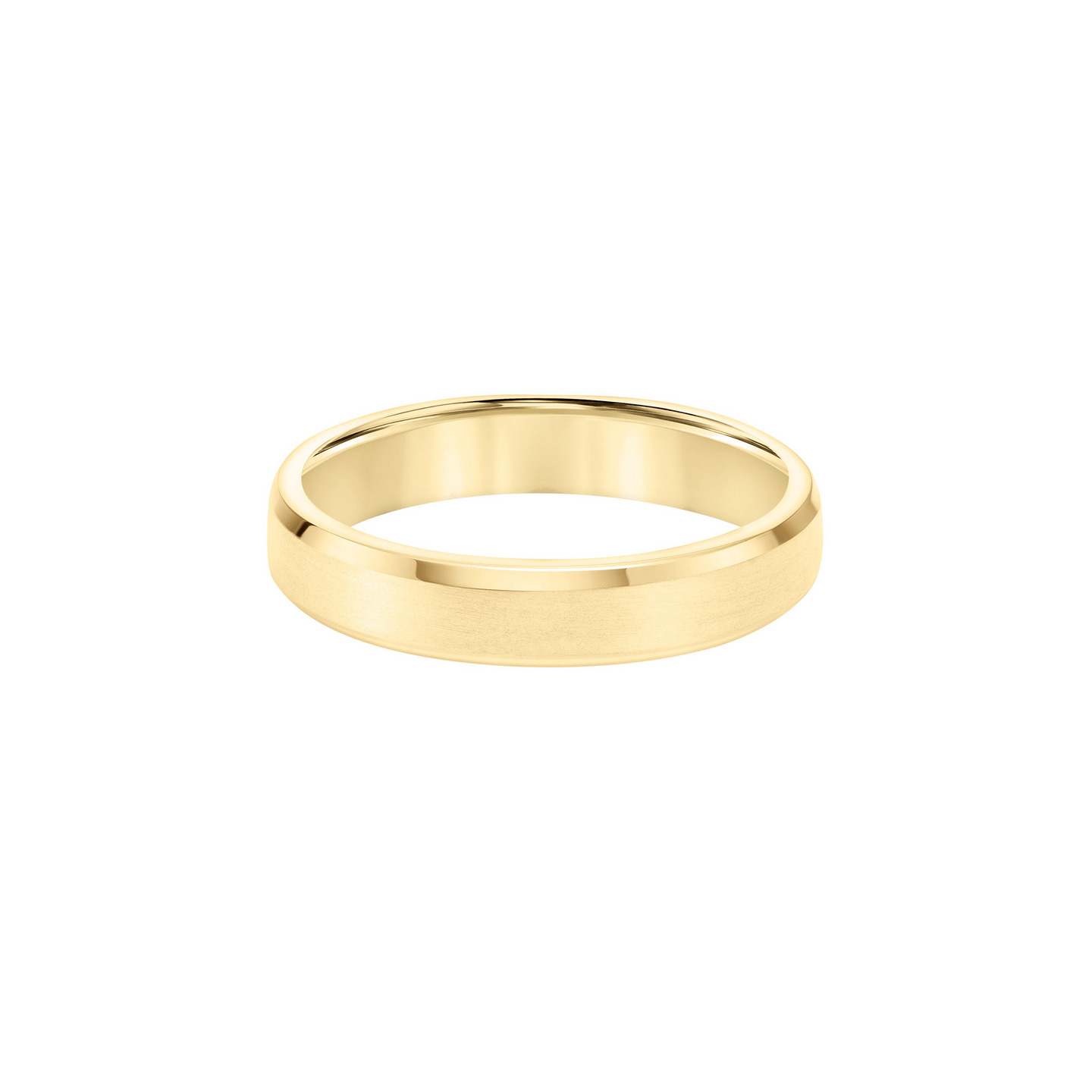 Fink's 14K Yellow Gold Brushed Center with Beveled Edges