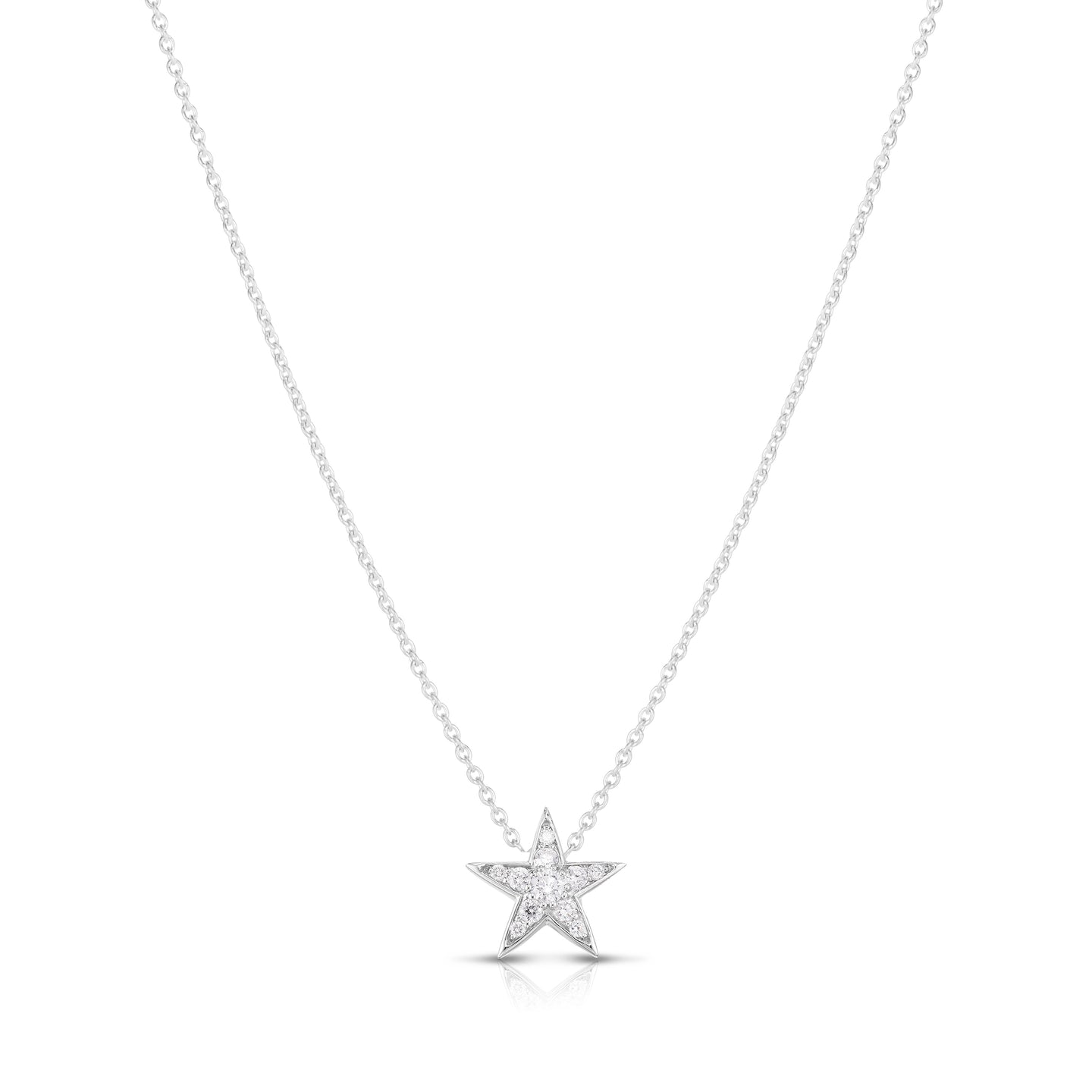 Roberto Coin Diamonds by the Inch 18K White Gold Star Necklace