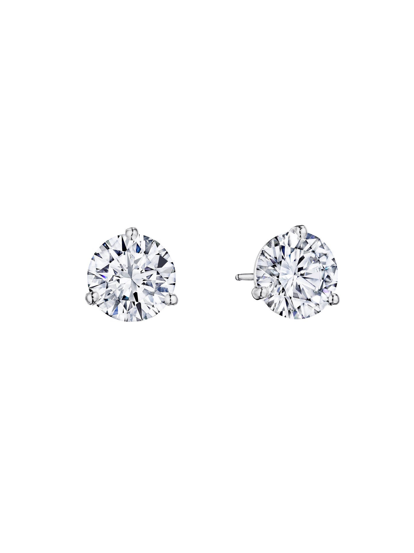 Sabel Collection Round Cut Large Diamond Studs in 3.05cttw Weight