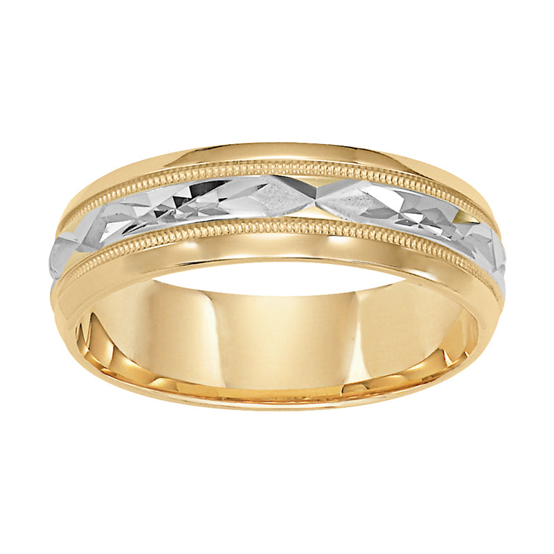 Fink's Men's 6mm 14K Two-Tone Comfort Fit Wedding Band