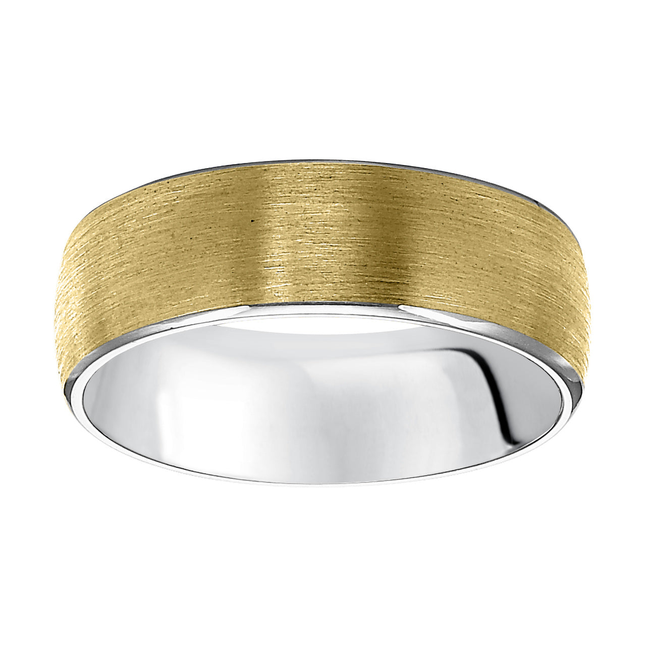 Fink's Men's 7mm Two-Tone Engraved Satin Band