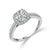 Fink&#39;s Exclusive 14K White Gold Cushion and Round Diamond Halo Engagement Ring