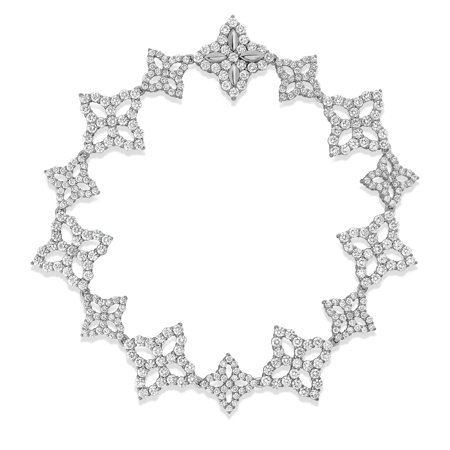 Roberto Coin Diamond Princess 18K White Gold Outline Bracelet