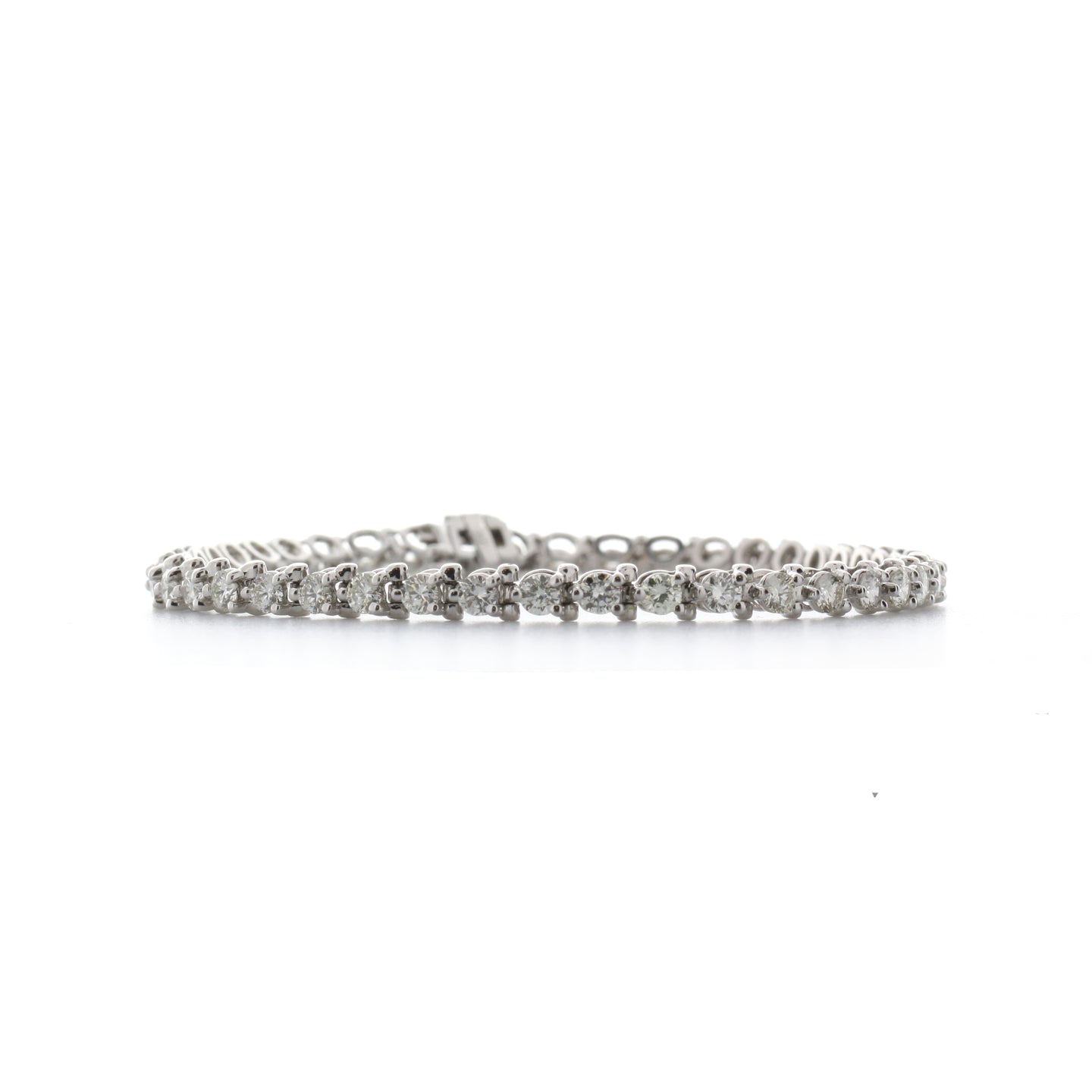 Sabel Collection 14K White Gold Three Prong Set Round Diamond Tennis Bracelet