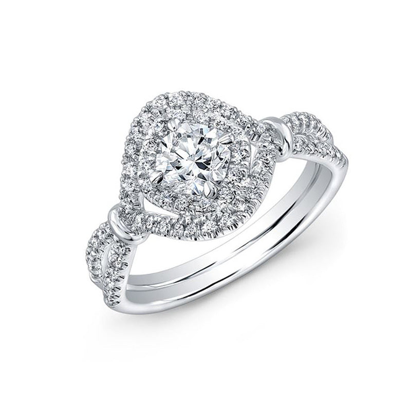 Fink's Exclusive 18K White Gold Cushion Cut Diamond Engagement Ring