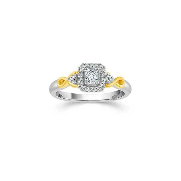 Fink's Exclusive Princess Halo Engagement Ring Set with Infinity Detailing