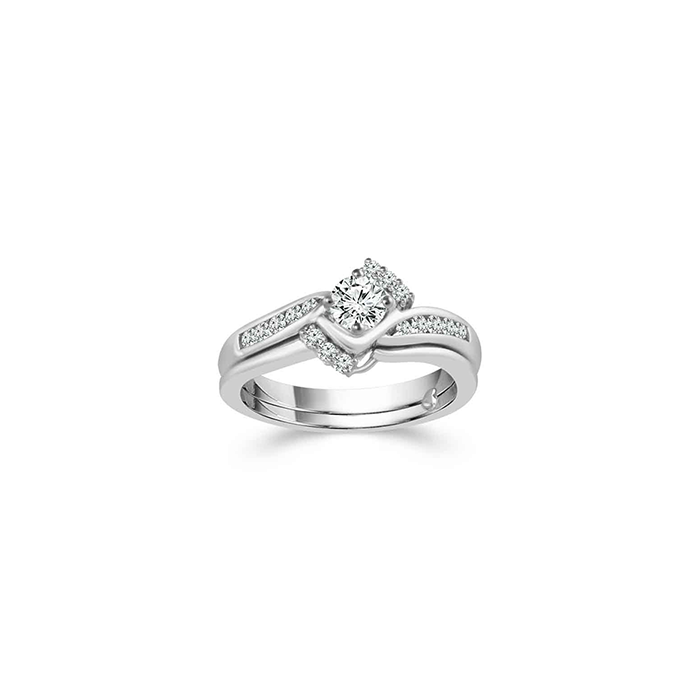 Fink's Exclusive Round Engagement Ring Set with Diamond Jacket
