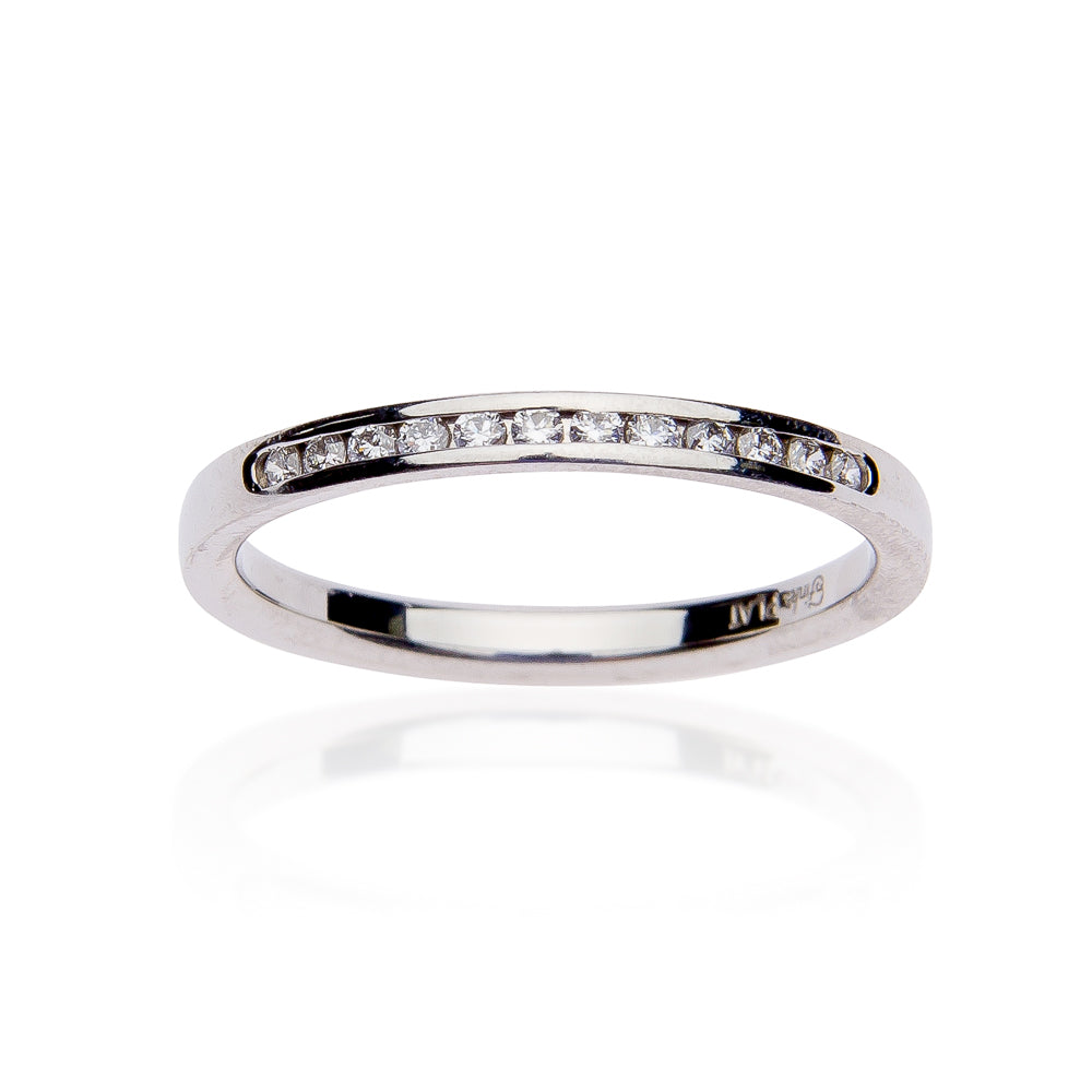 Fink's Platinum 12 Diamond Channel Set Wedding Band