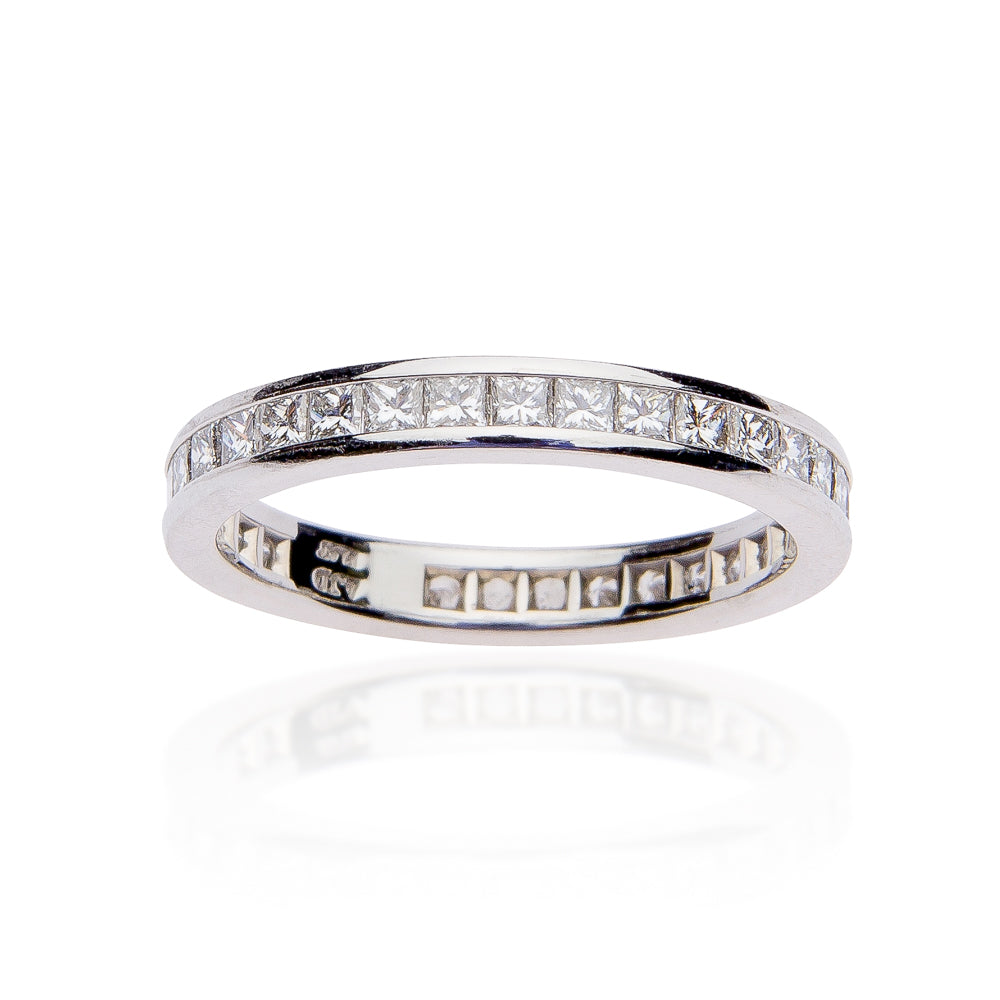 Fink's Platinum Channel Set Princess Cut Diamond Wedding Band