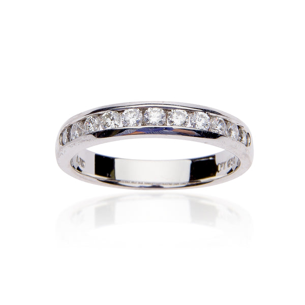 Fink's 11 Round Channel Set Narrow Diamond Band in Platinum