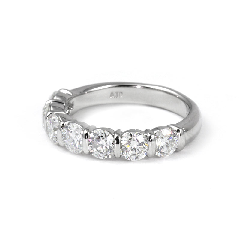 Fink's Platinum Bar Set 7 Round Diamond Wedding Band