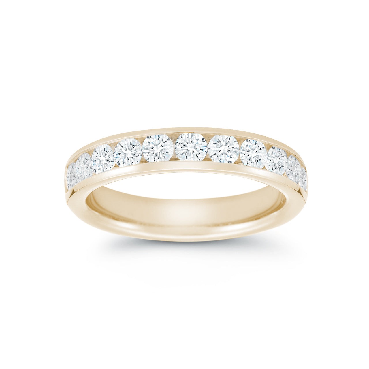 Fink's 18K Yellow Gold Channel Set Diamond Wedding Band 