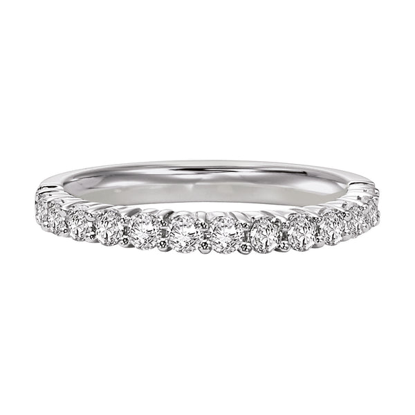 Fink's 14K White Gold 13 Stone Shared Prong Wedding Band