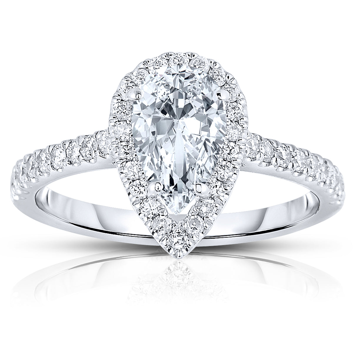 Platinum pear shaped diamond ring Clearance