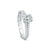 Fink&#39;s Exclusive 18K White Gold Oval Center Stone Two Row Shank Engagement Ring