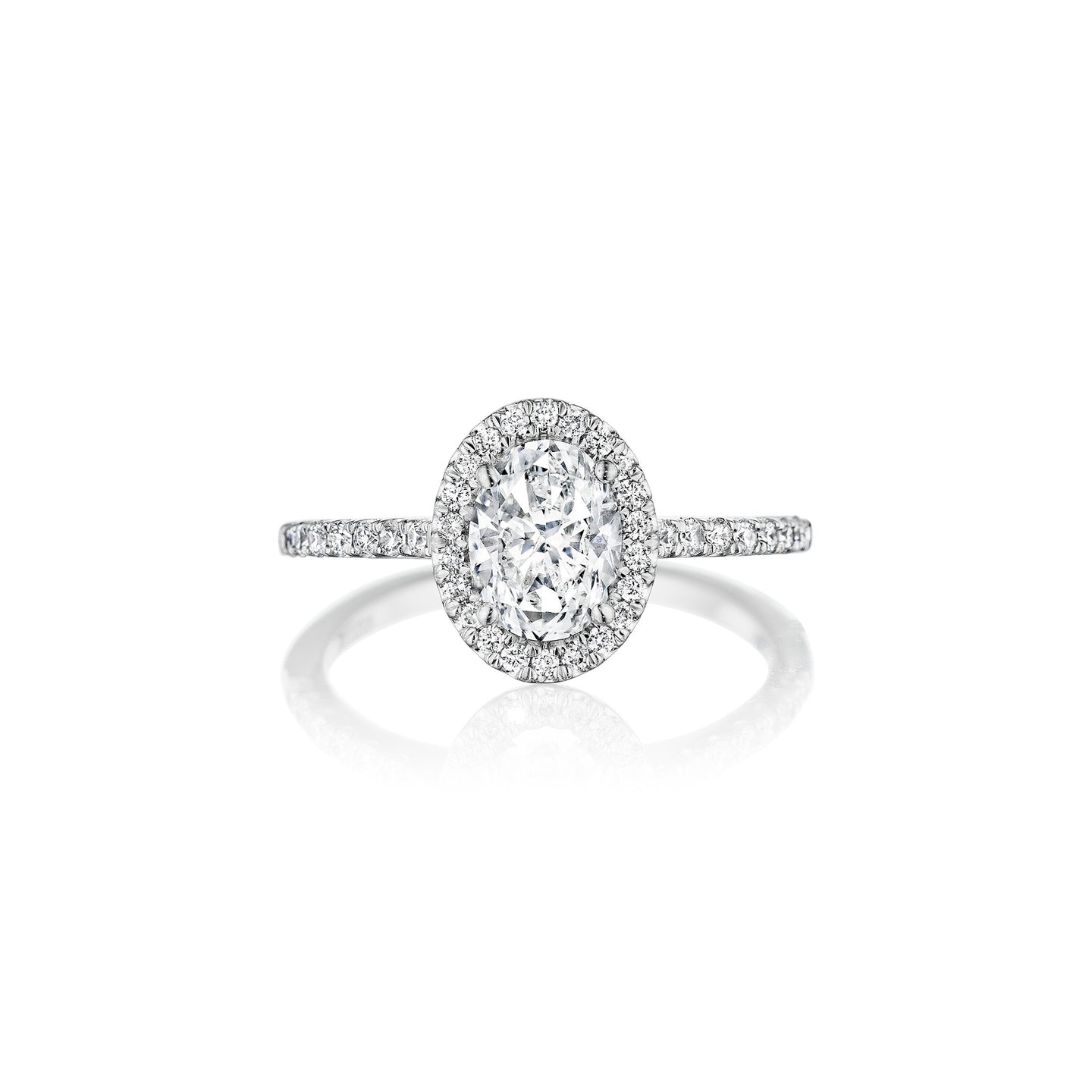 Fink's Exclusive Platinum Oval Diamond Halo Engagement Ring
