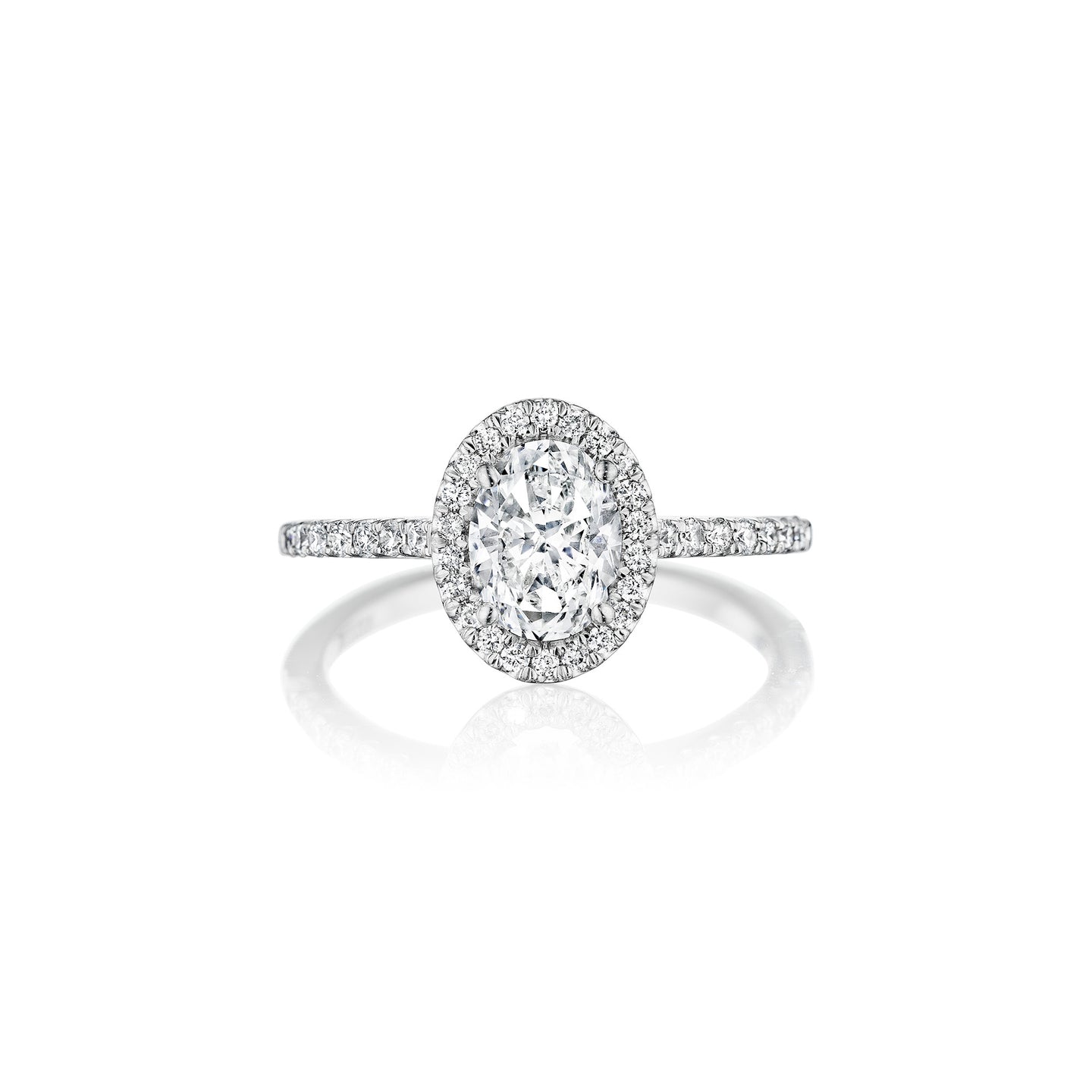 Fink's Exclusive Platinum Oval Diamond Halo Engagement Ring