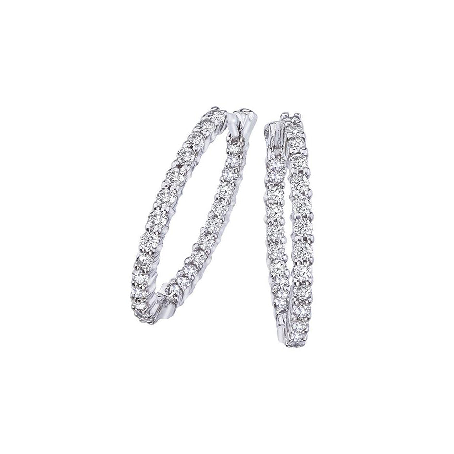 Roberto Coin Perfect Diamond Hoops Small Diamond Hoop Earrings