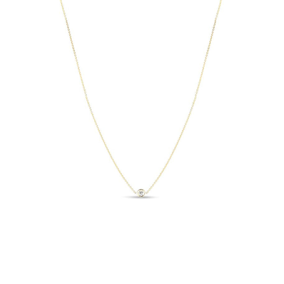 Roberto Coin Diamonds by the Inch Single Diamond Bezel Chain Necklace