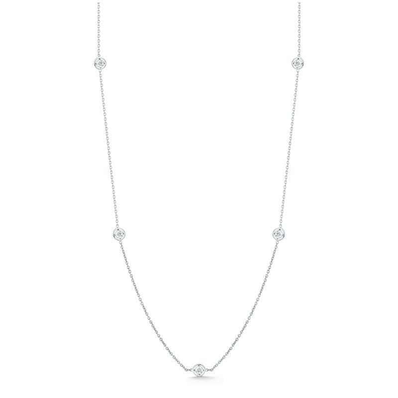 Roberto Coin Diamonds by the Inch 7 Diamond Station Necklace