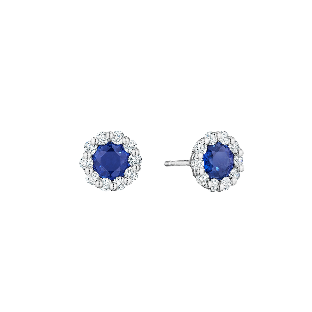 Sapphire Diamond Halo Stud Earrings Fink's Jewelers