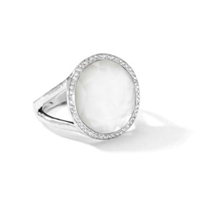 IPPOLITA Lollipop Sterling Silver Gemstone Ring with Diamonds in Mother-of-Pearl