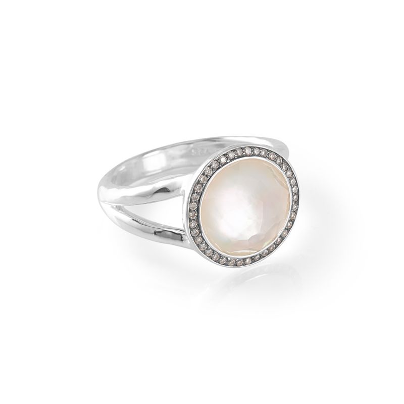 IPPOLITA Lollipop Mini Lollipop Ring with Diamonds in Mother-of-Pearl