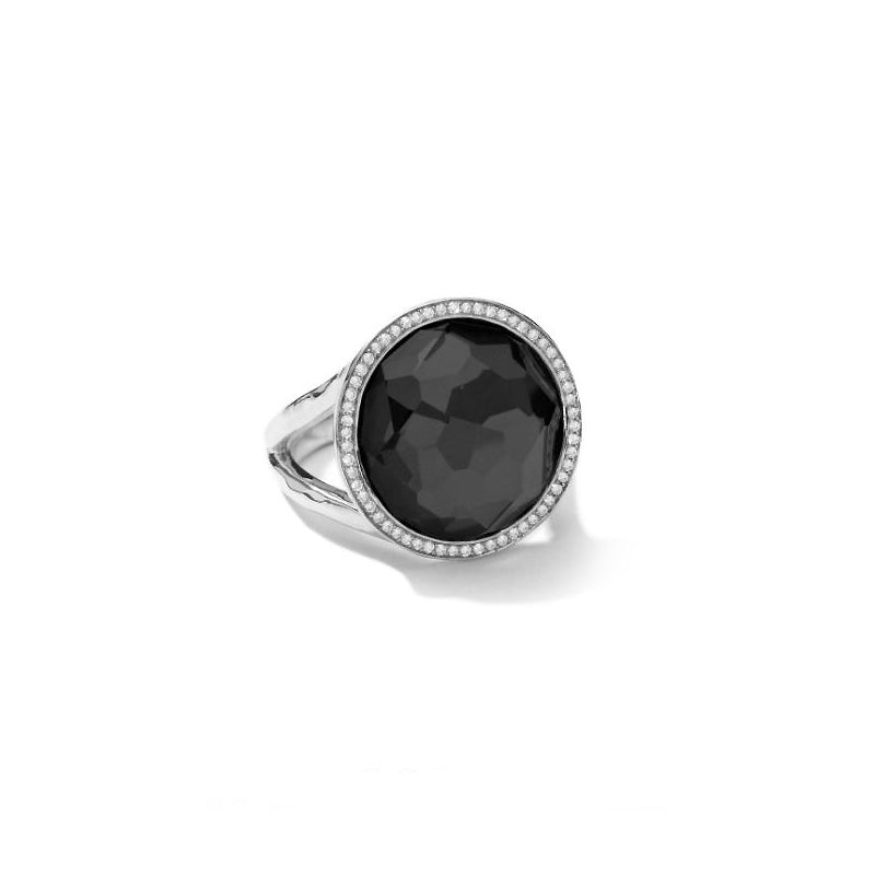 IPPOLITA Lollipop Sterling Silver Gemstone Ring with Diamonds in Hematite