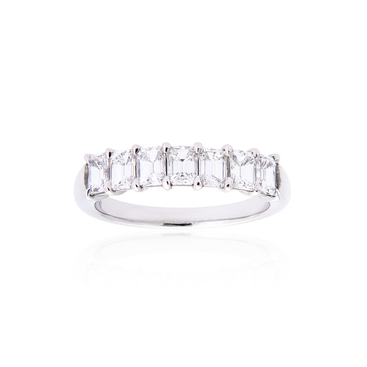 Fink's Platinum Emerald Cut Diamond Wedding Band