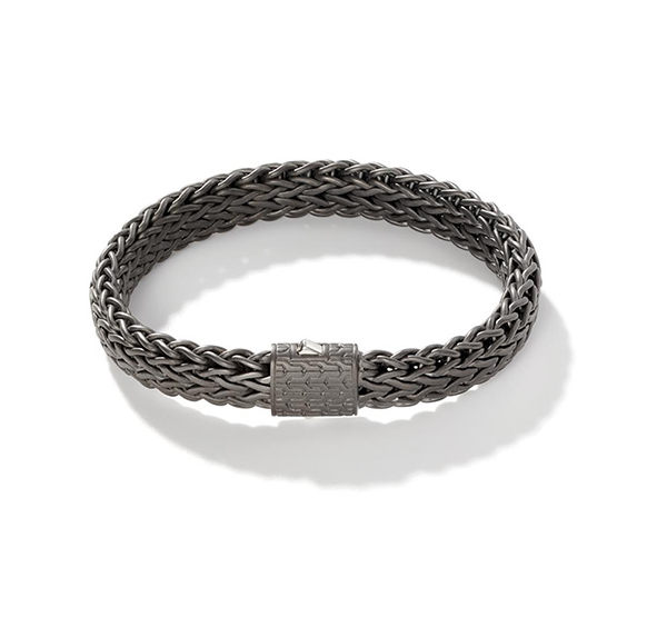 John Hardy Black Rhodium Plated Flat Chain Bracelet