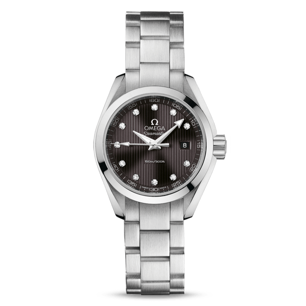 Omega Seamaster Aqua Terra 150M Quartz 30mm with Grey Dial and Diamonds