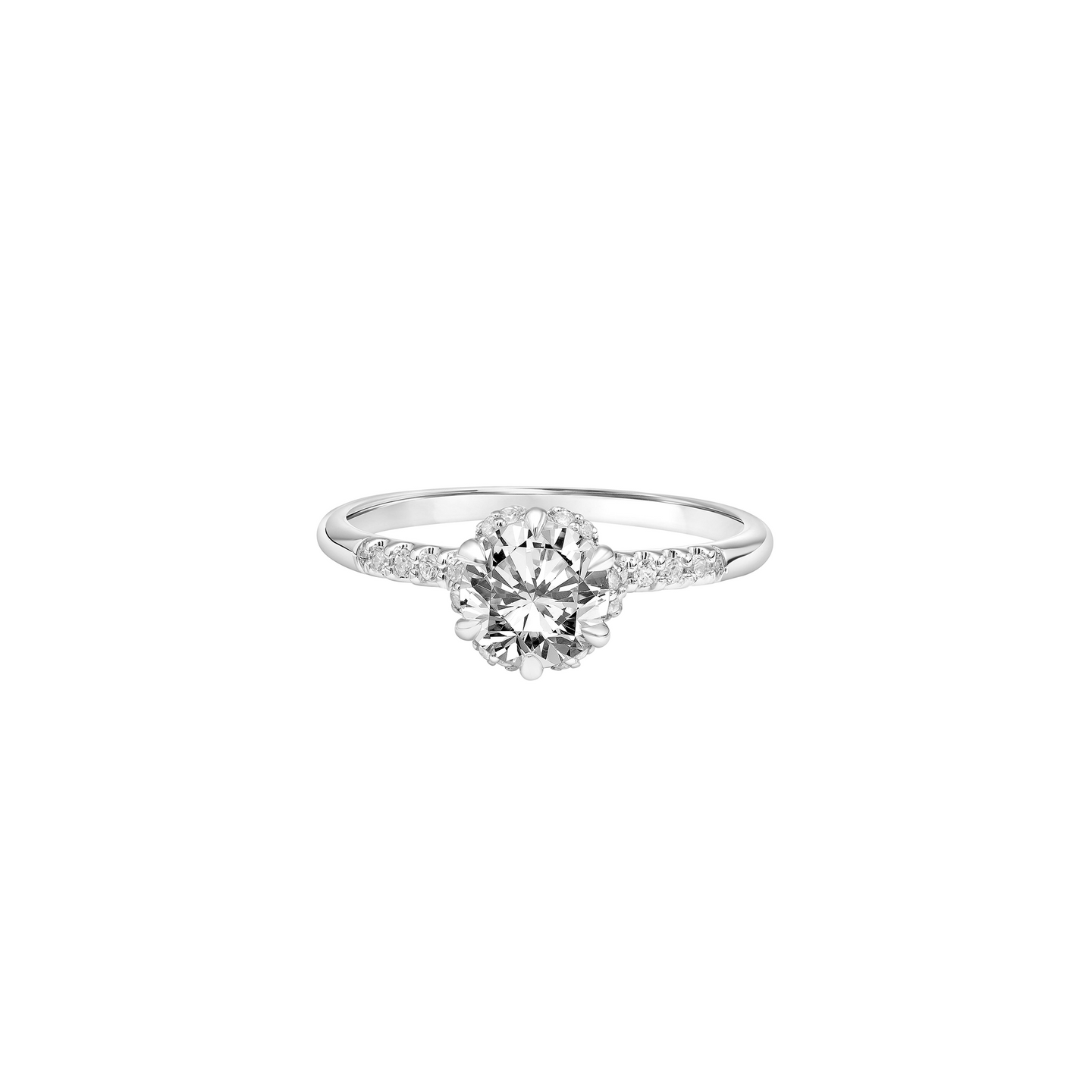 Fink's Exclusive 14K White Gold Round Diamond Six Prong Engagement Ring