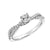 14K White Gold Round Diamond Crossover Engagement Ring
