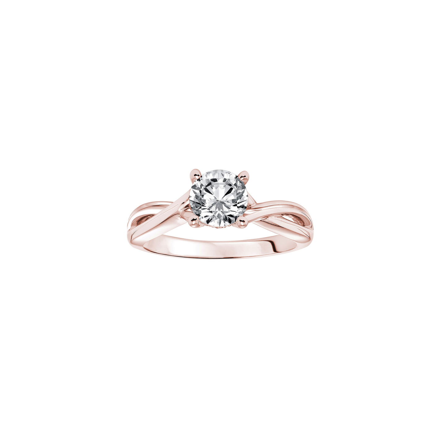 Fink's Exclusive Round Diamond and Twisted Shank Engagement Ring