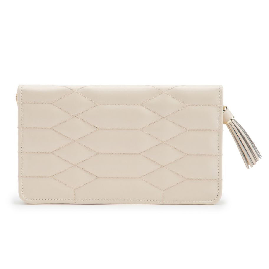Wolf Jewelry Portfolio in Quilted Ivory Leather